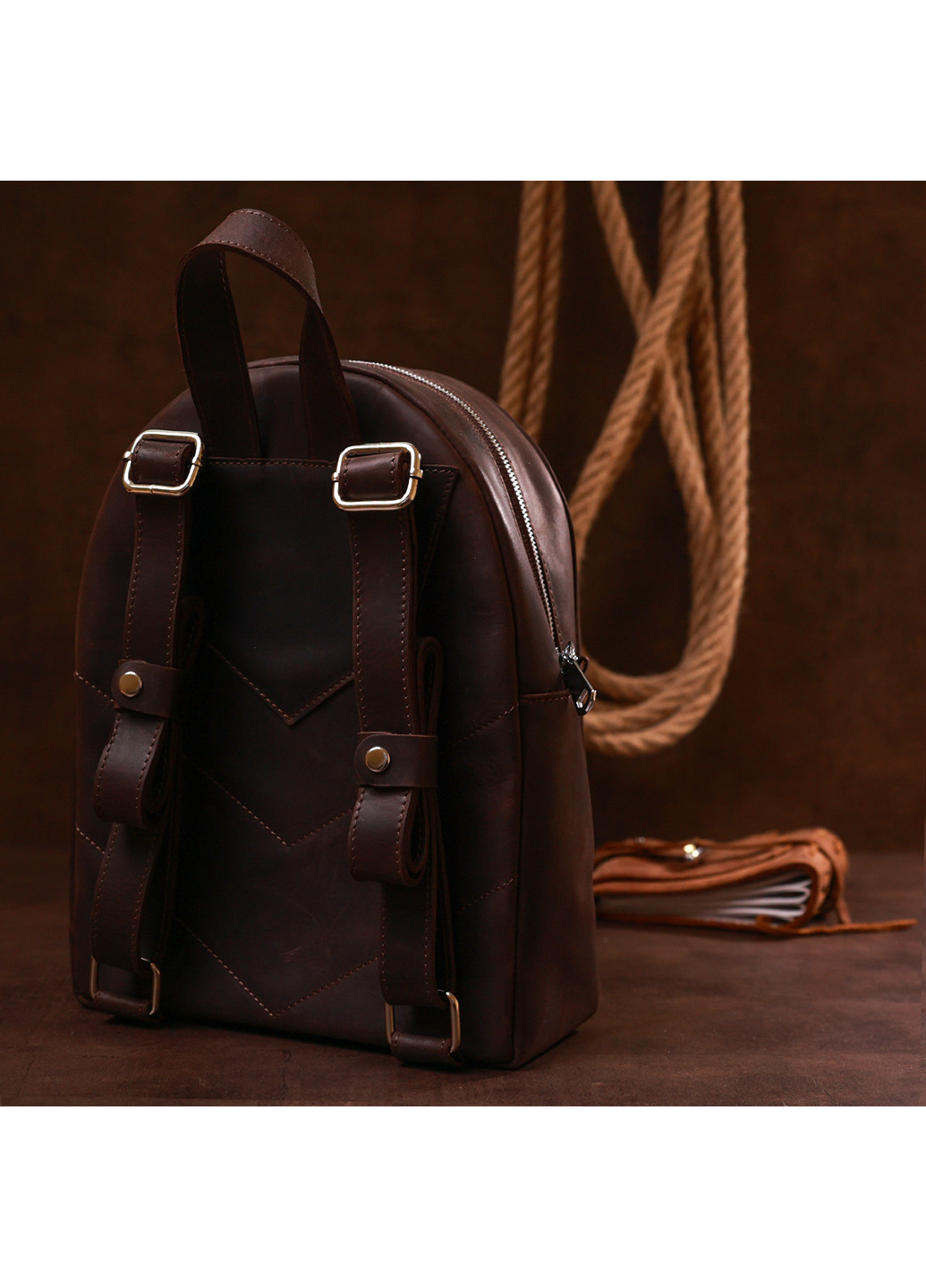 Женский кожаный рюкзак 21х28х9 см Shvigel (253490797)