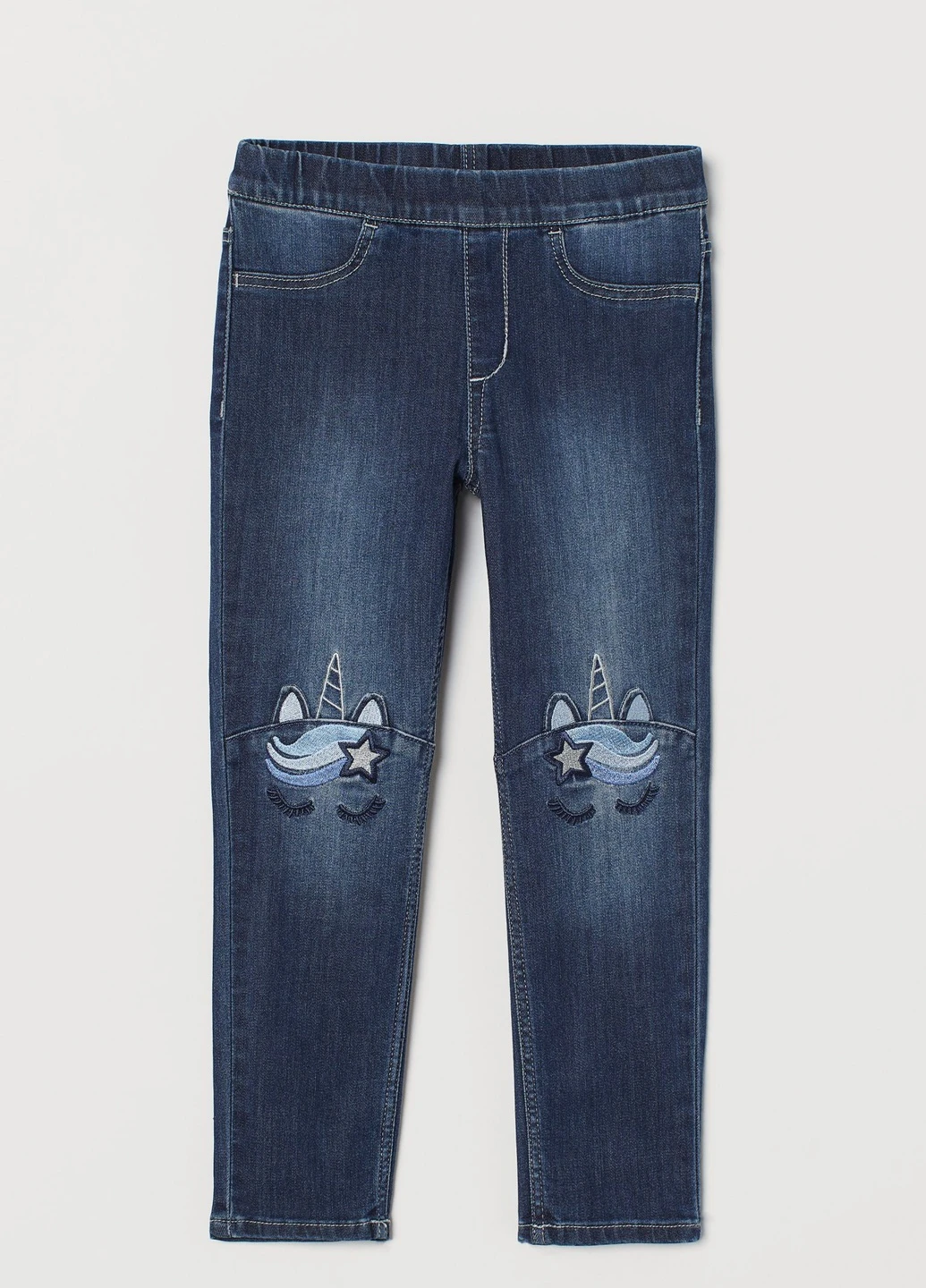 Синие демисезонные леггинсы из денима H&M