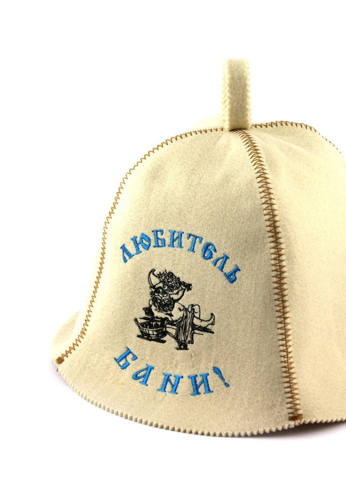 Банна шапка "Любитель лазні", штучне хутро, білий (LA-341) Luxyart (252611508)