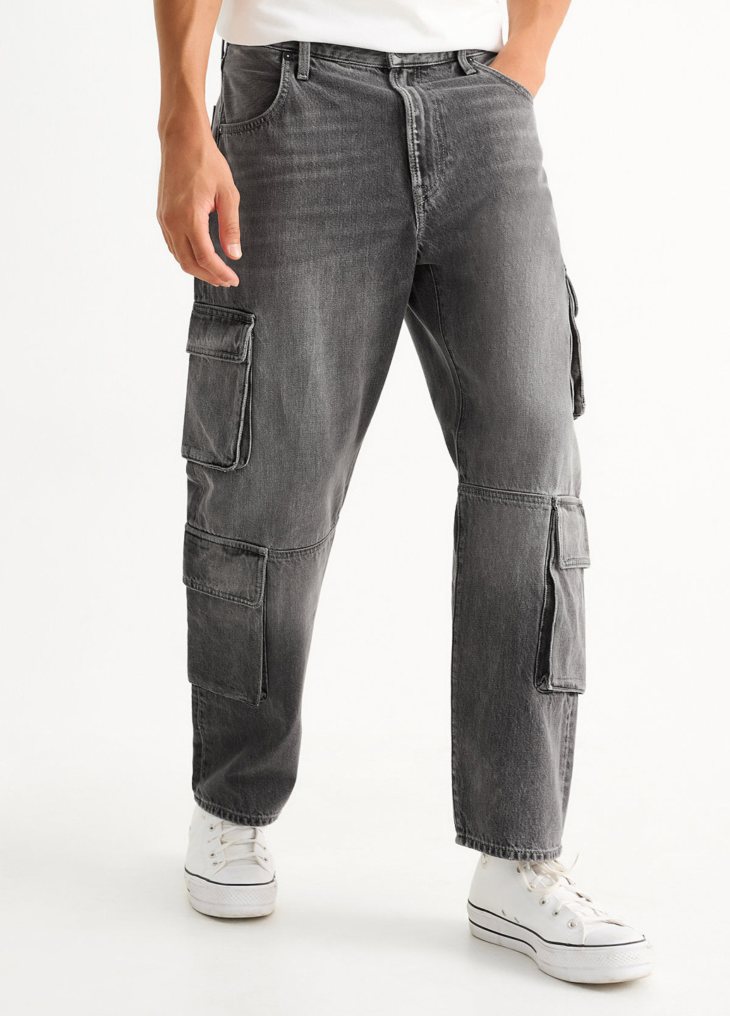 Темно-серые демисезонные карго джинсы C&A