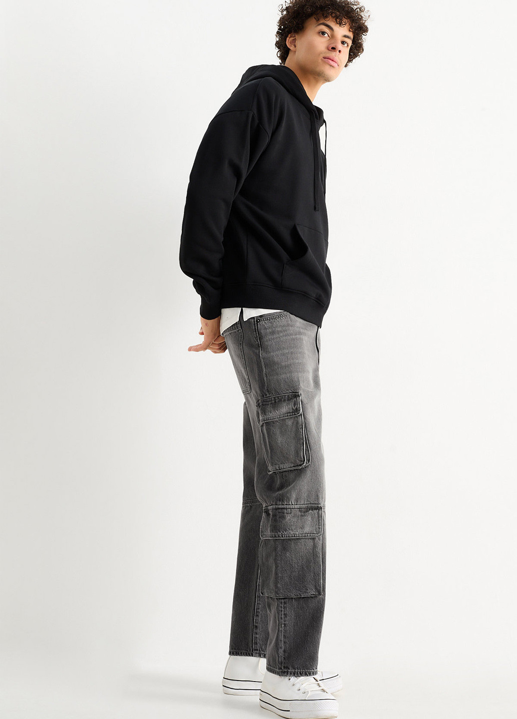 Темно-серые демисезонные карго джинсы C&A