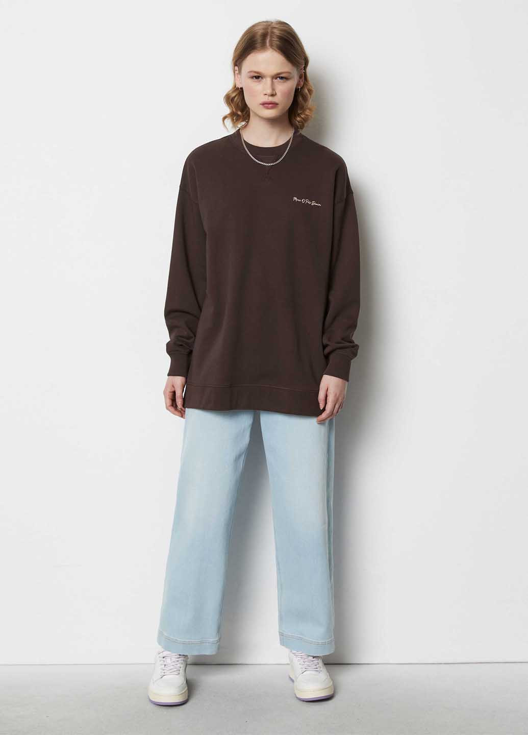Темно-коричневый свитшот Marc O'Polo надпись без декора (363353858)