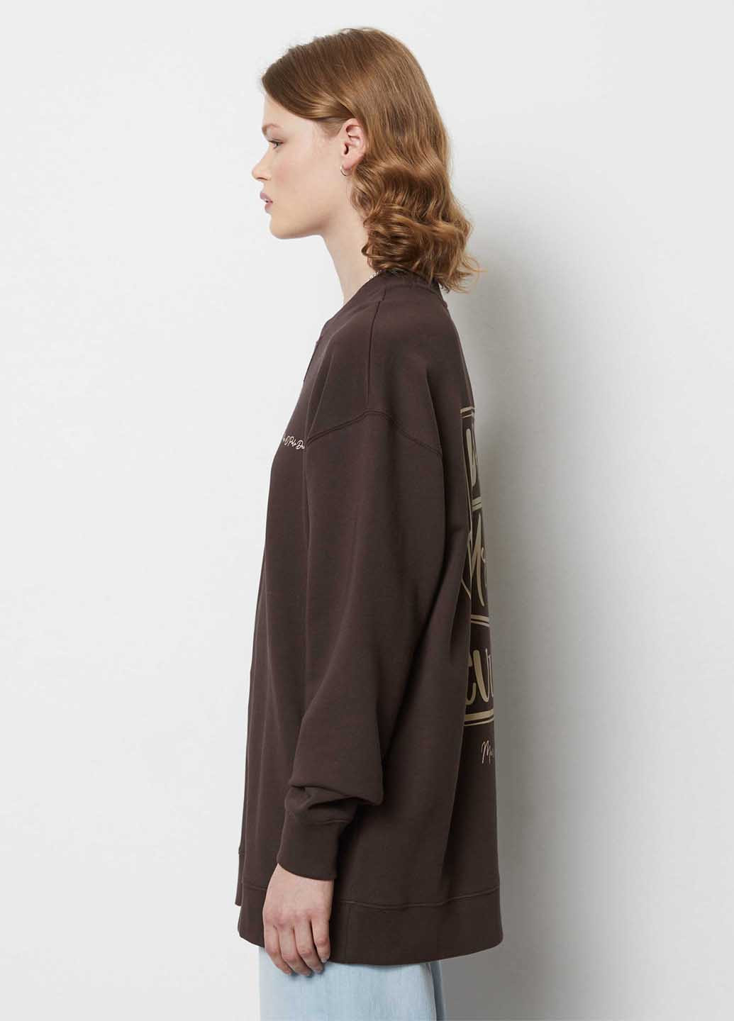 Темно-коричневый свитшот Marc O'Polo надпись без декора (363353858)