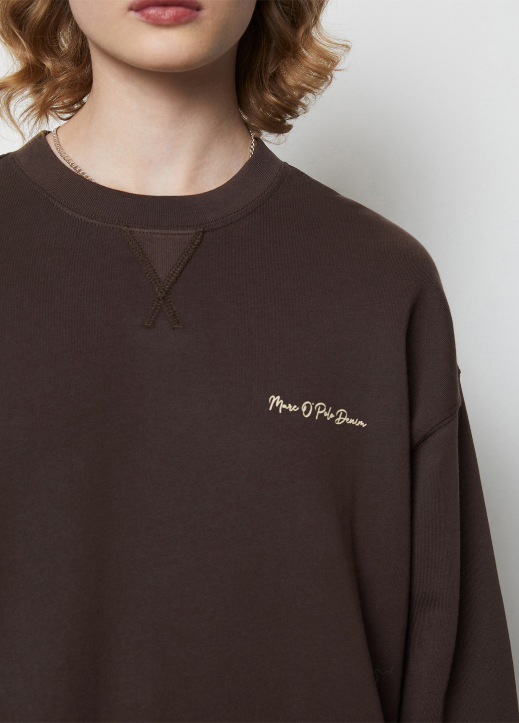 Темно-коричневый свитшот Marc O'Polo надпись без декора (363353858)