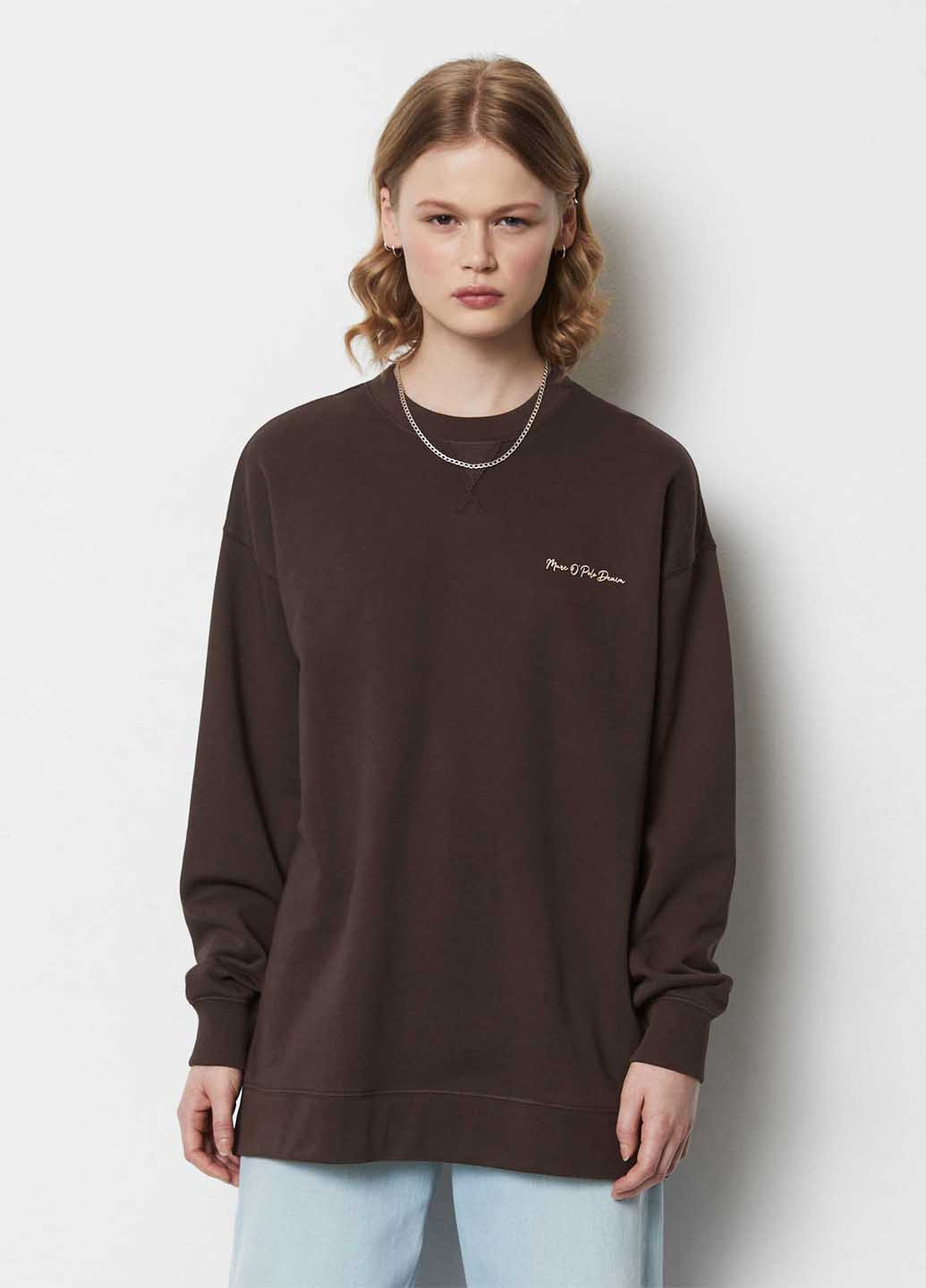 Темно-коричневый свитшот Marc O'Polo надпись без декора (363353858)