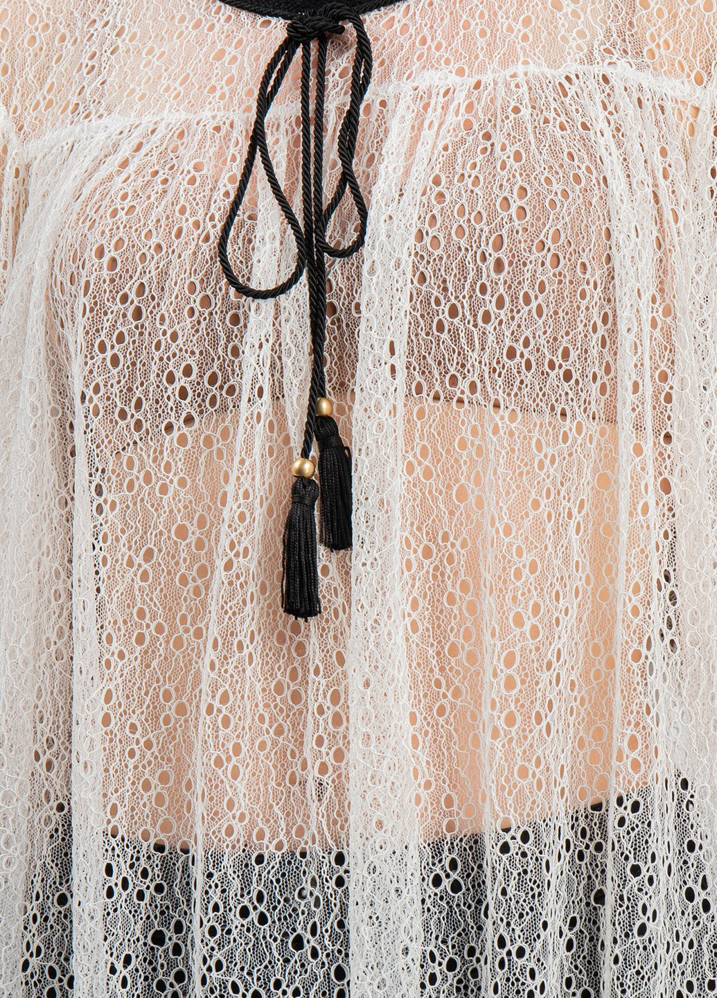 Біла біла ажурна блуза з коротким рукавом Philosophy