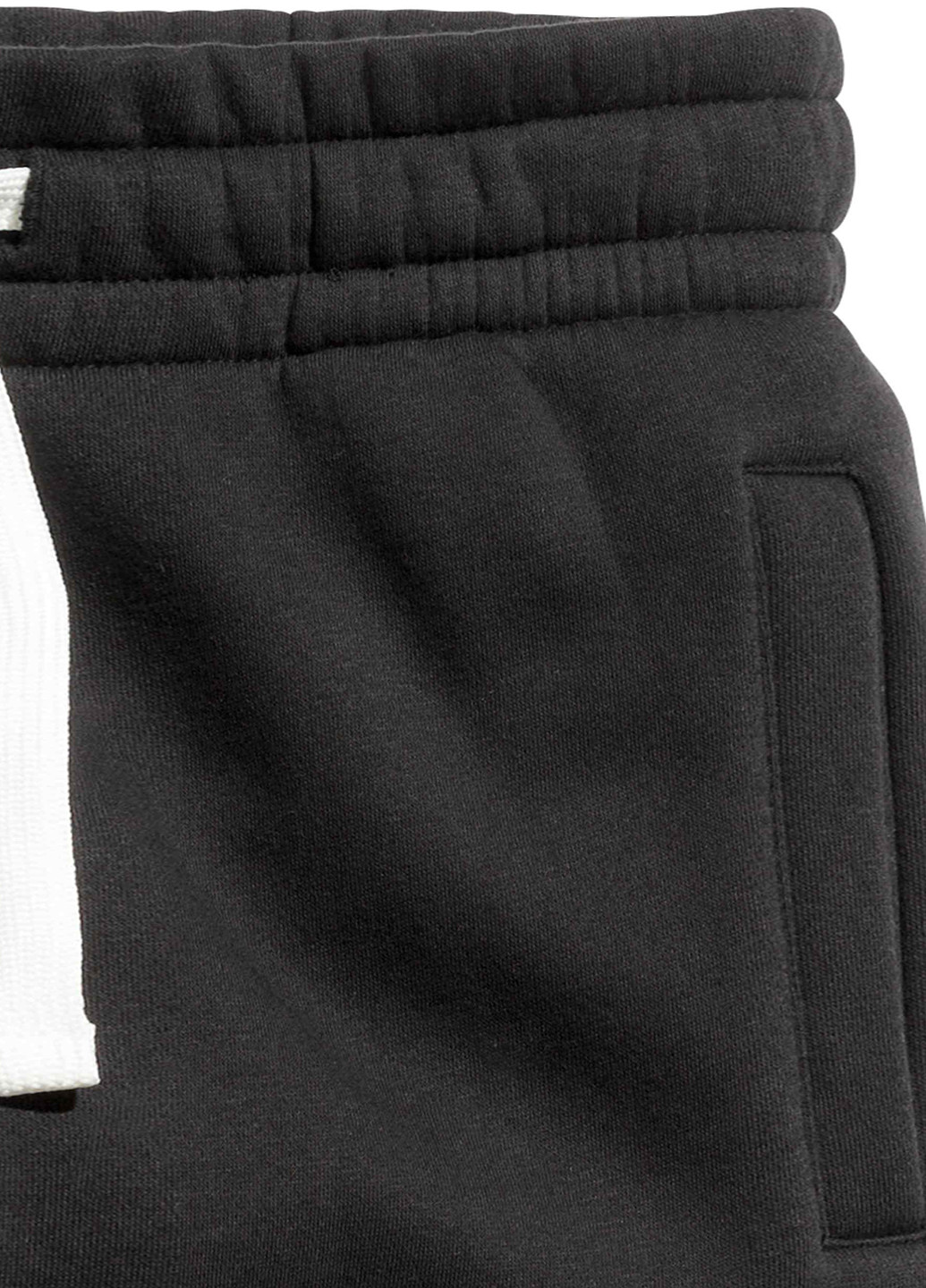 Штани H&M джогери однотонні чорні кежуали бавовна, трикотаж
