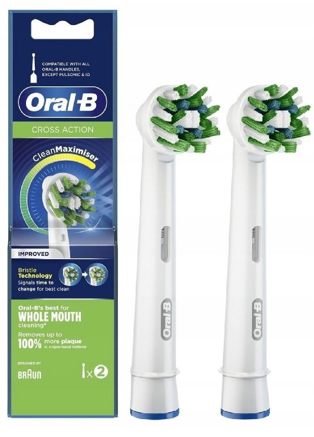 Насадки для електричної зубної щітки Oral-B Cross Action 2 шт Braun (253678697)