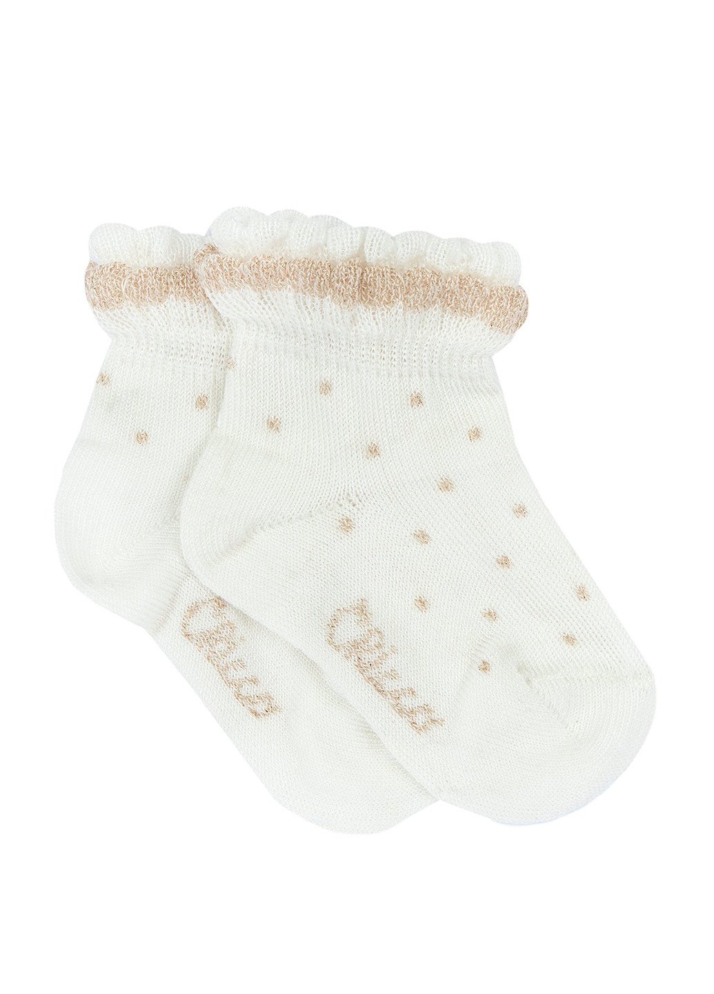 Светло-бежевые носки Chicco горошки (304303318)