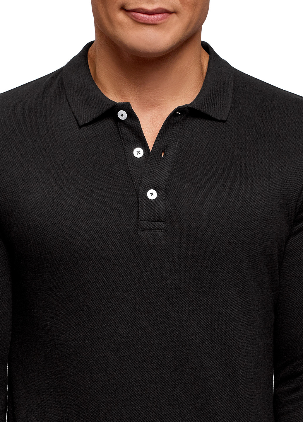 Черная футболка-поло для мужчин Oodji