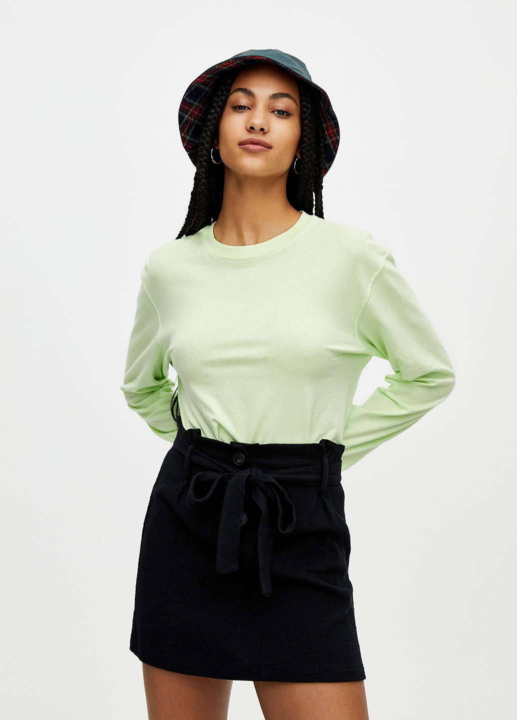 Черная кэжуал однотонная юбка Pull & Bear