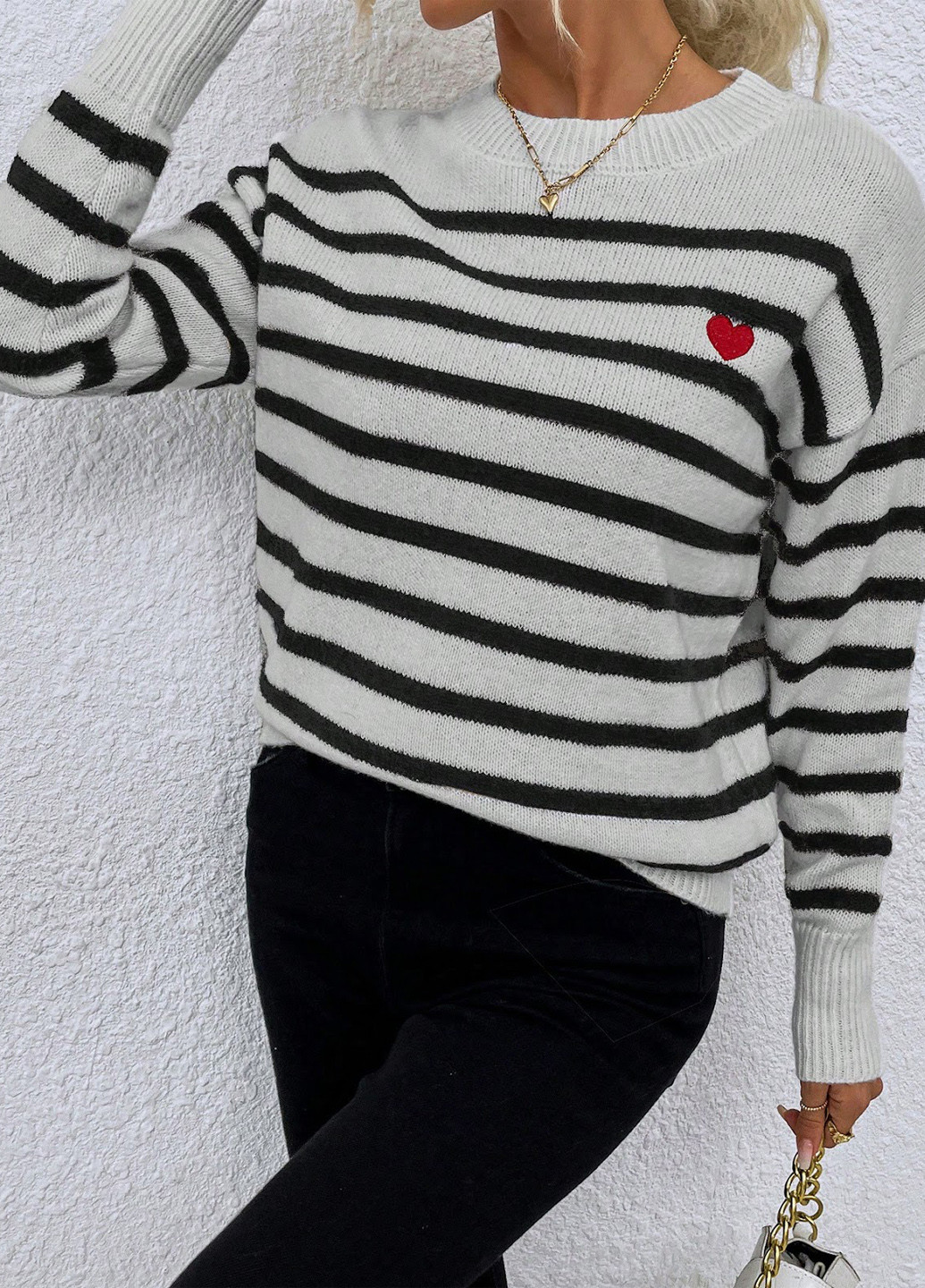 Чорно-білий демісезонний джемпер джемпер SHEIN