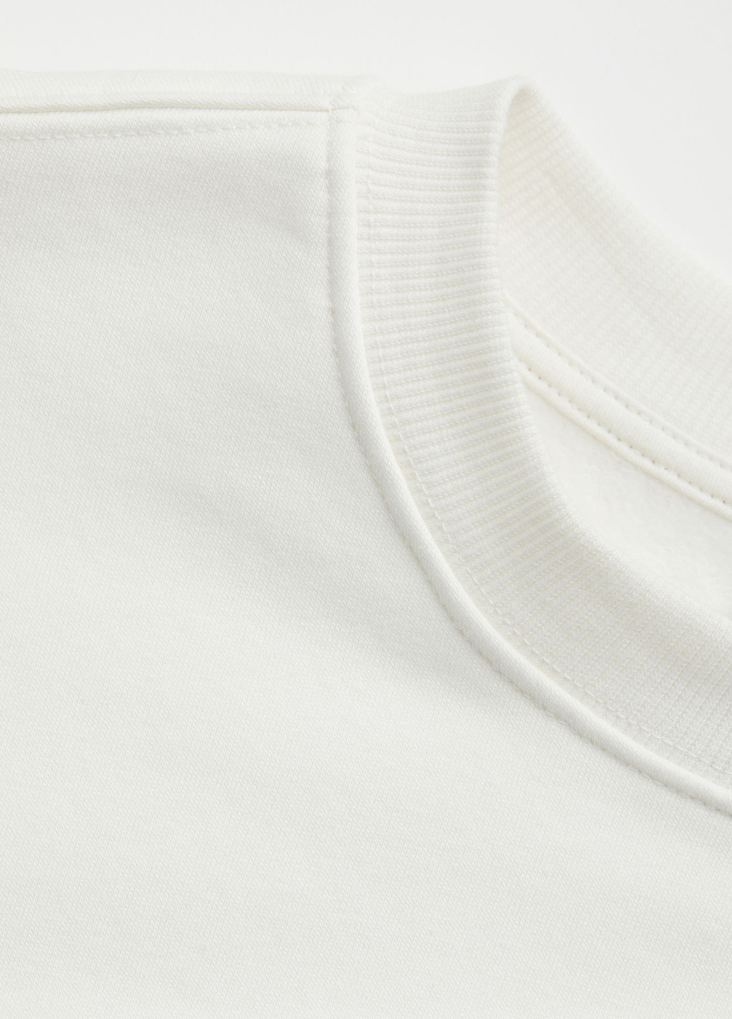 Світшот H&M - Вільний крій малюнок білий кежуал бавовна, футер - (257181825)