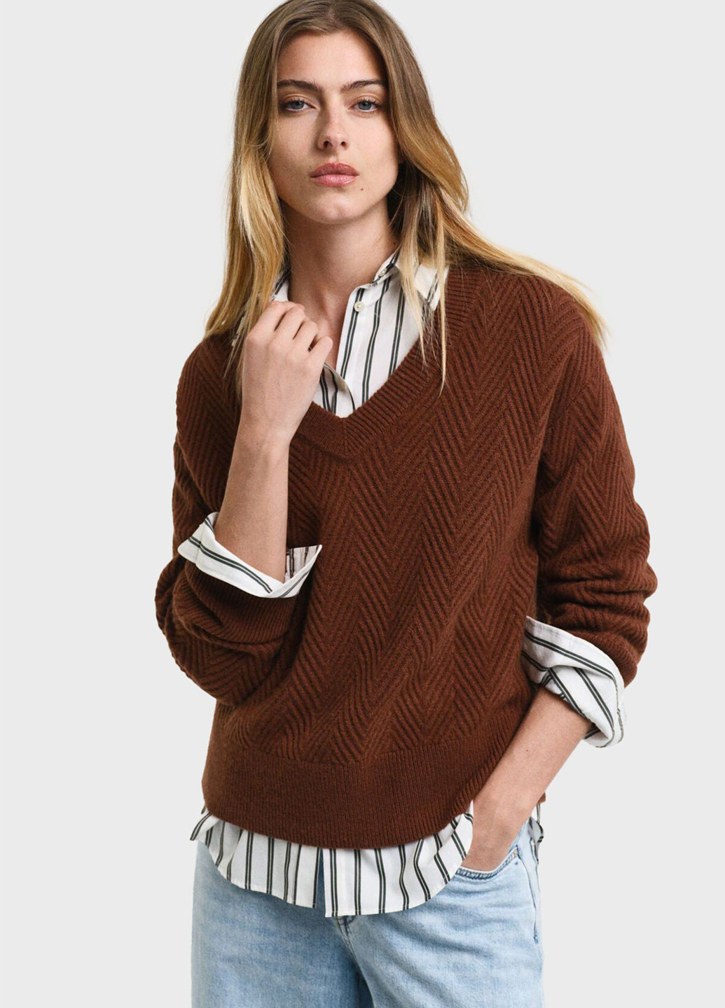 Коричневий зимовий пуловер пуловер Gant