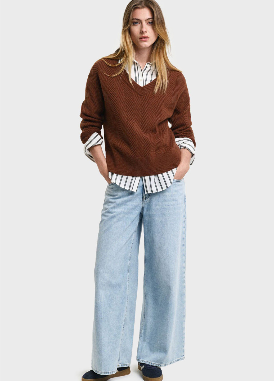 Коричневий зимовий пуловер пуловер Gant