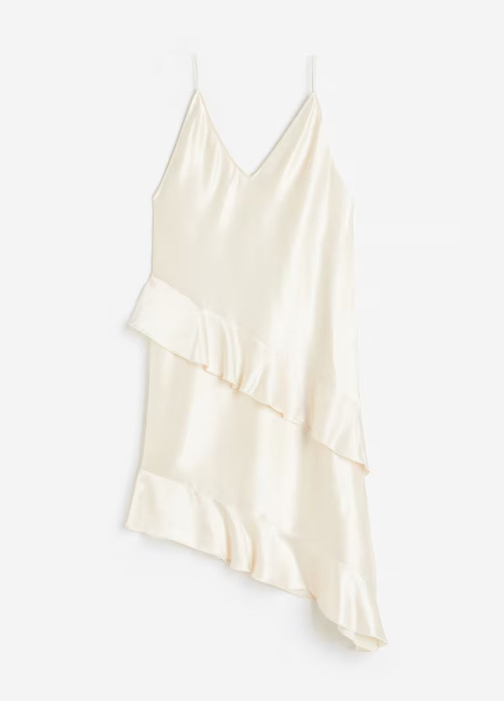 Кремова коктейльна, вечірня, кежуал сукня сукня-комбінація H&M однотонна