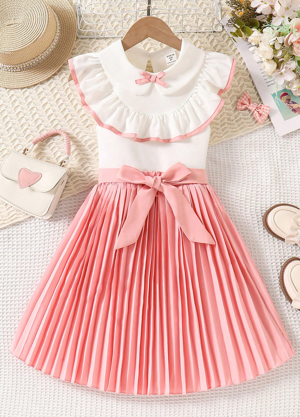 Розовый летний костюм (топ, юбка) SHEIN