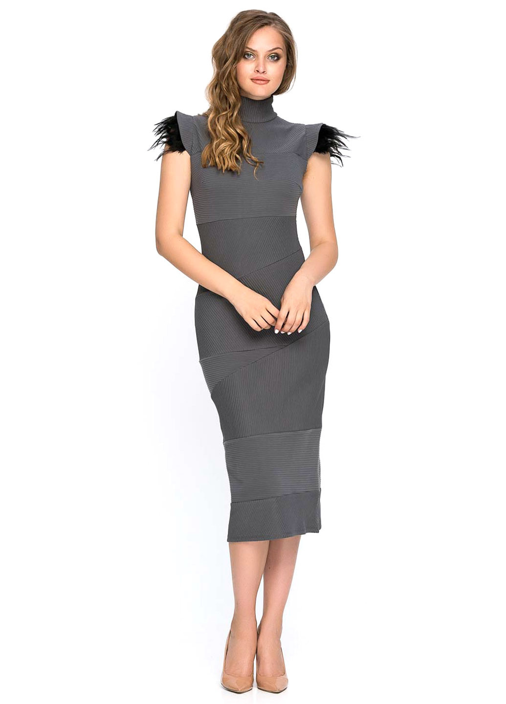Темно-серое кэжуал платье Sonya Scandal однотонное