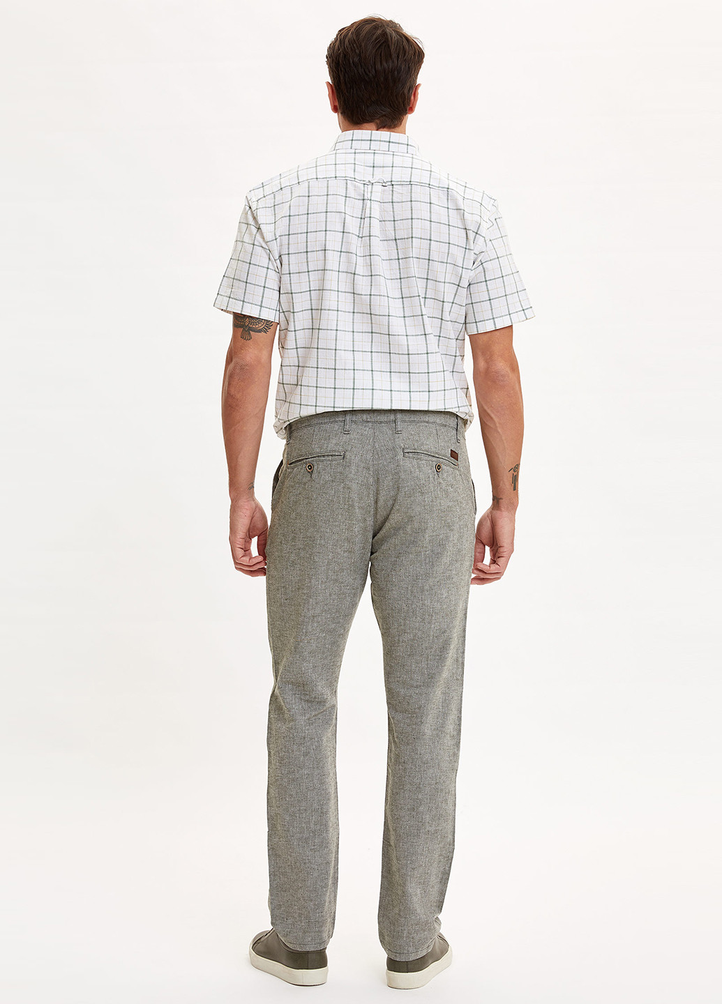 Серые кэжуал летние прямые брюки DeFacto