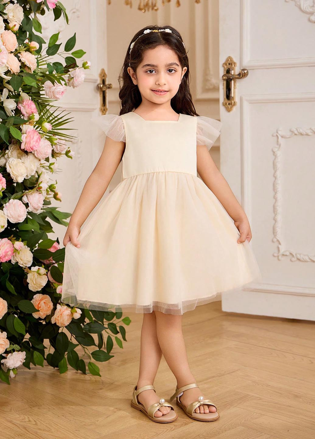 Кремовое платье SHEIN (347152634)