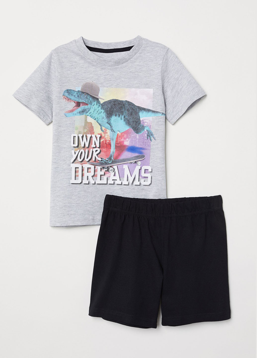 Сірий літній комплект (футболка, шорти) H&M