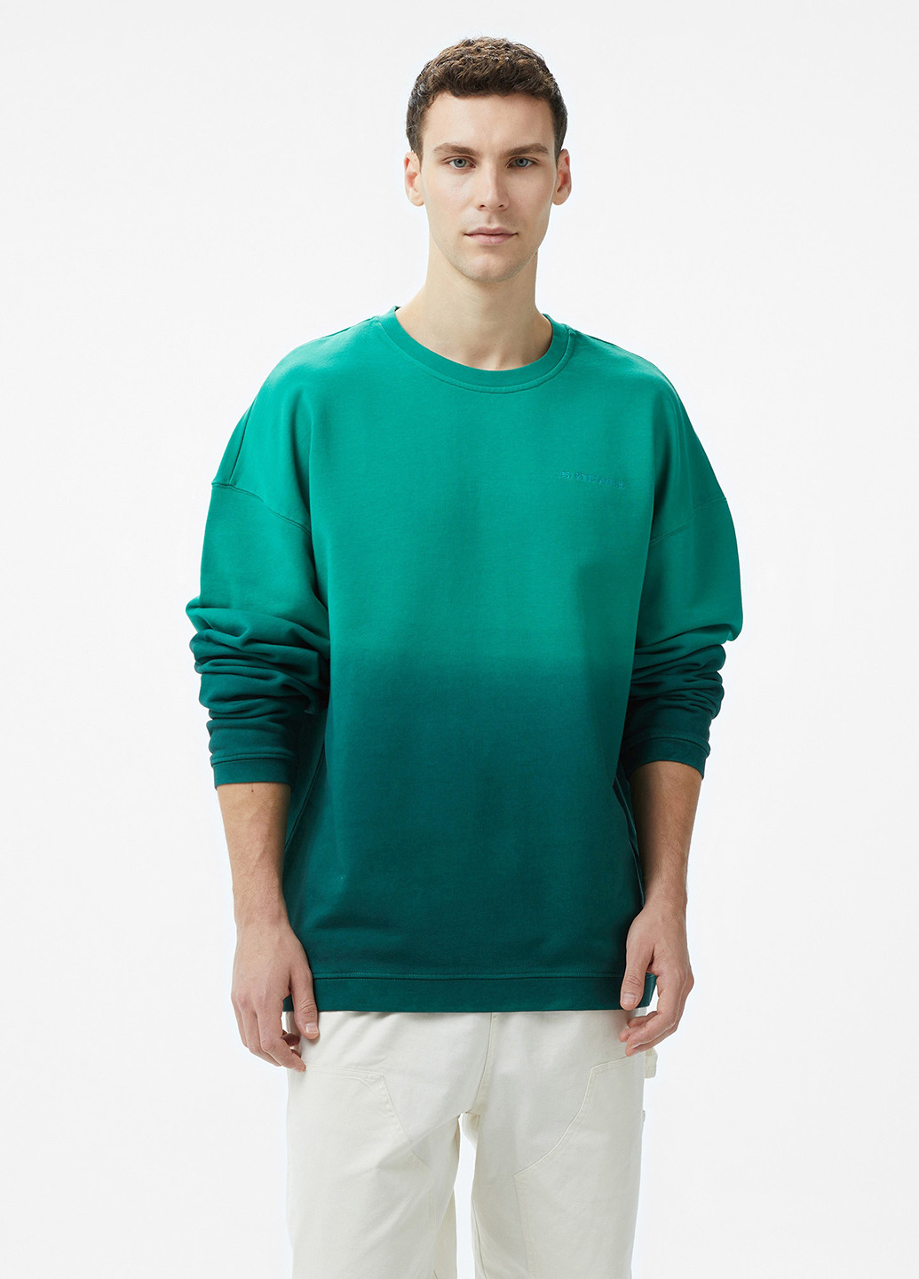 Зеленый свитшот Les Benjamins градиент без декора (329058549)