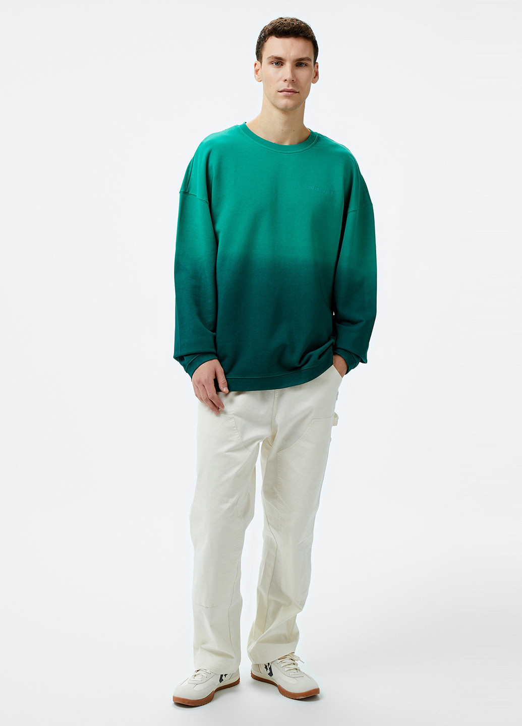 Зеленый свитшот Les Benjamins градиент без декора (329058549)