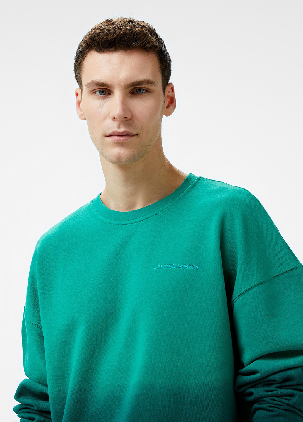 Зеленый свитшот Les Benjamins градиент без декора (329058549)