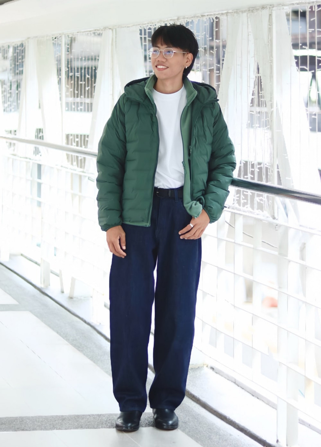 Зеленая демисезонная куртка Uniqlo