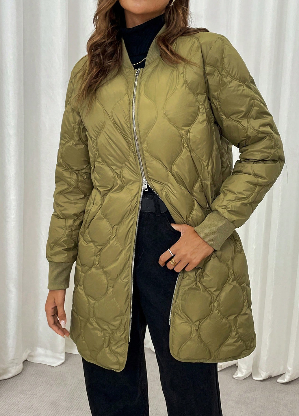 Оливкова зимня куртка SHEIN