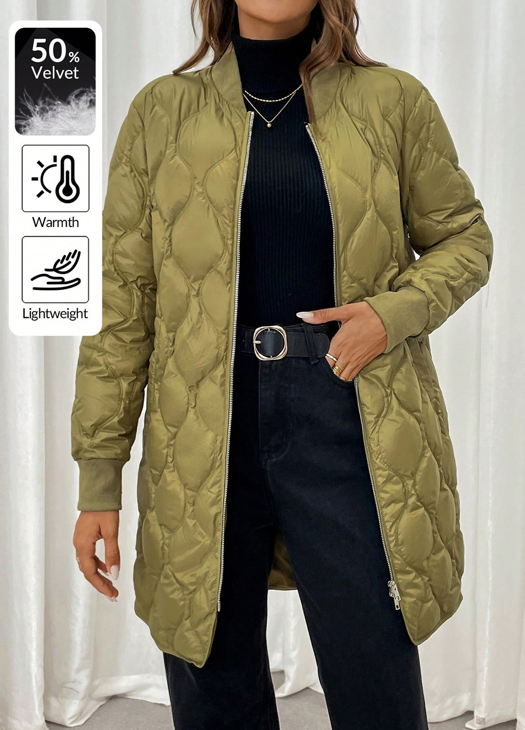 Оливкова зимня куртка SHEIN