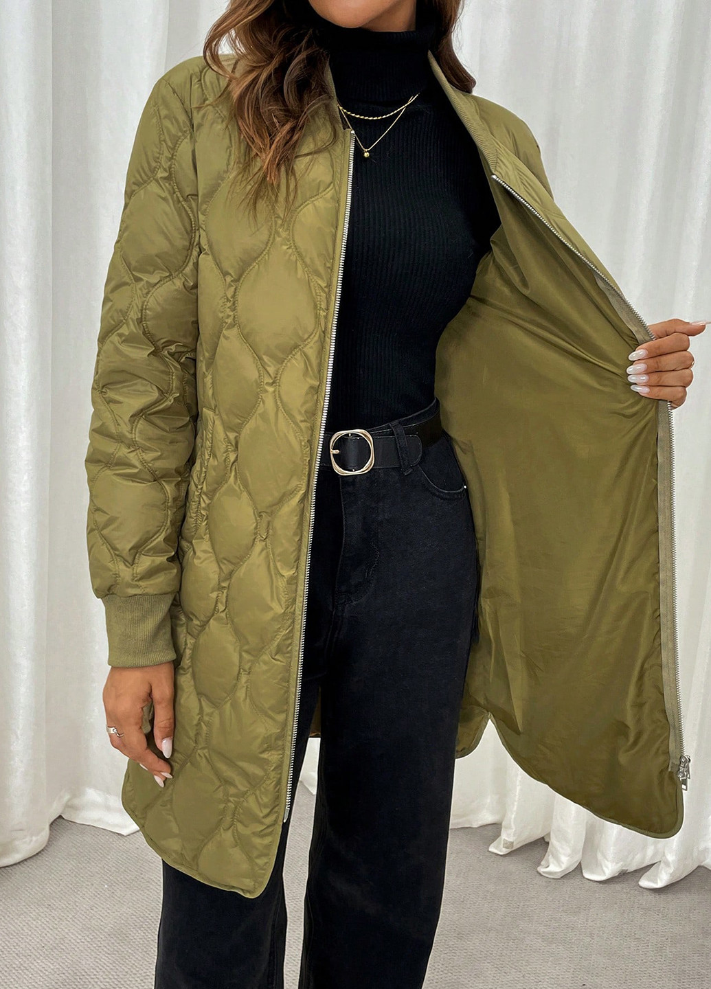 Оливкова зимня куртка SHEIN