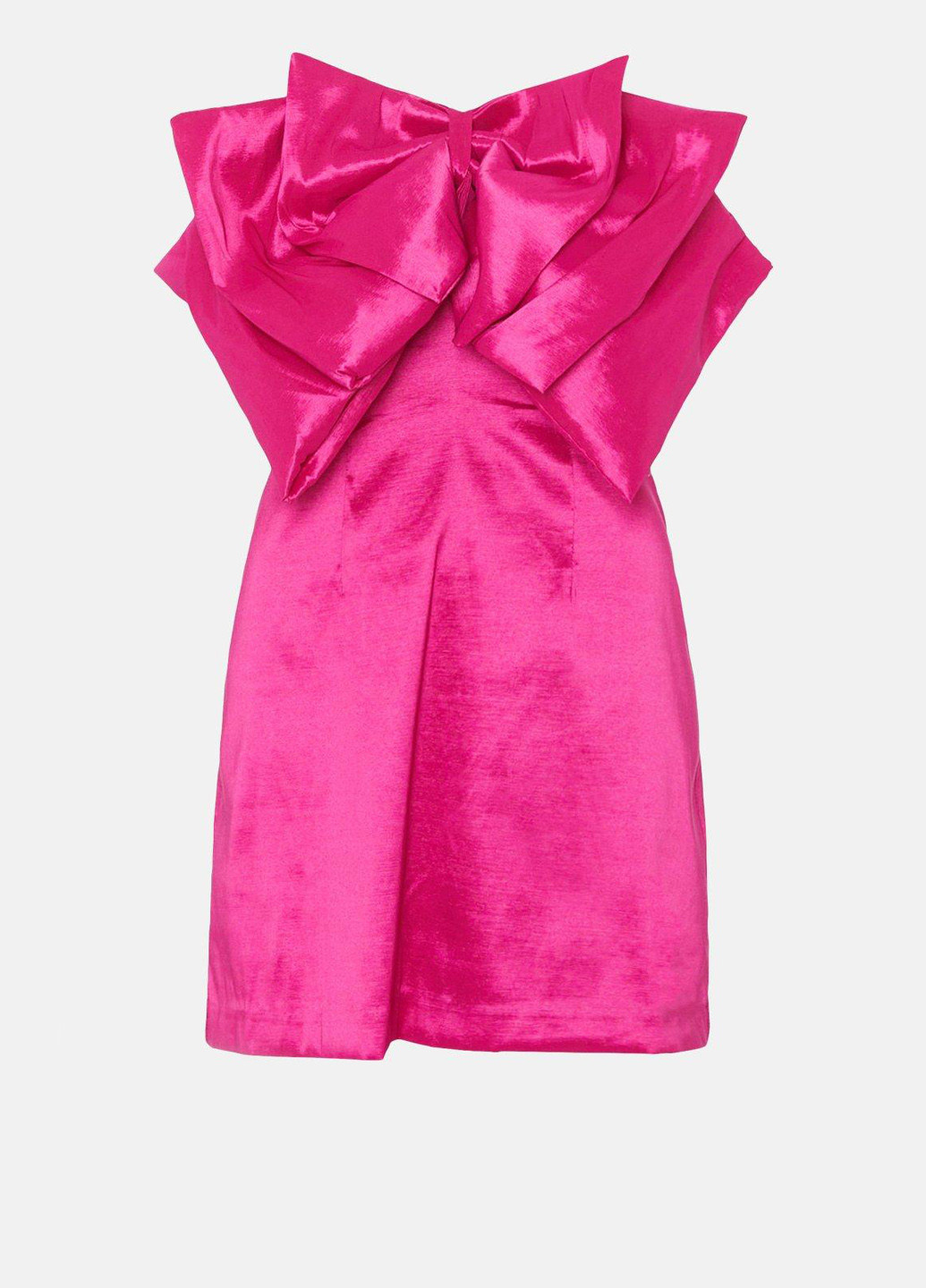 Фуксиновое (цвета Фуксия) коктейльное, вечернее платье бандо Oasis однотонное