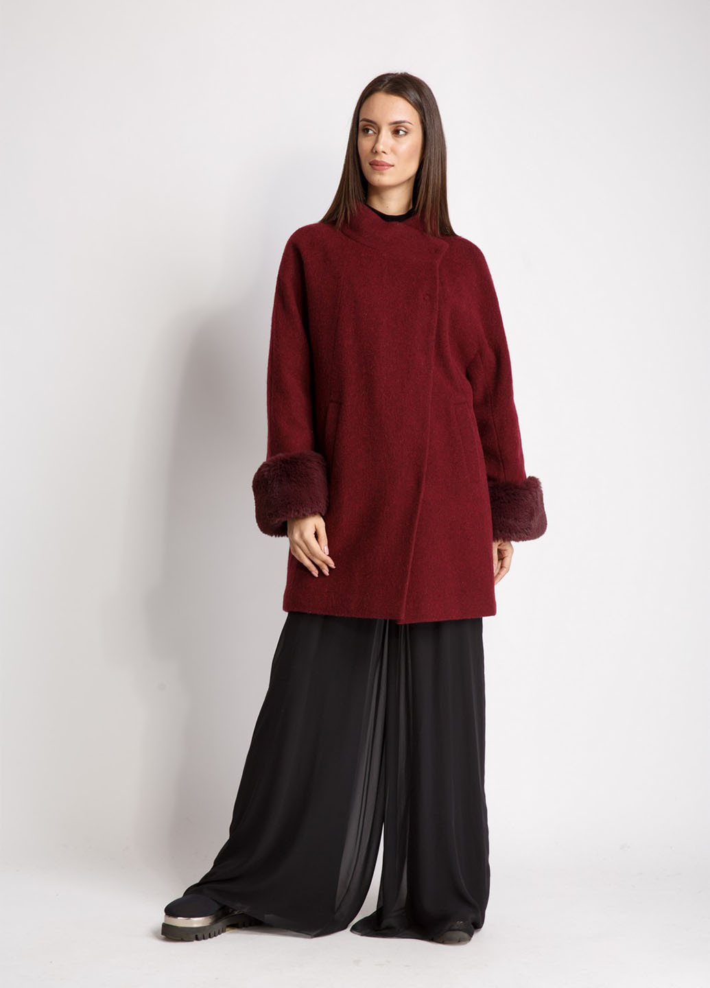 Бордове демісезонне Пальто однобортне Alberto Bini