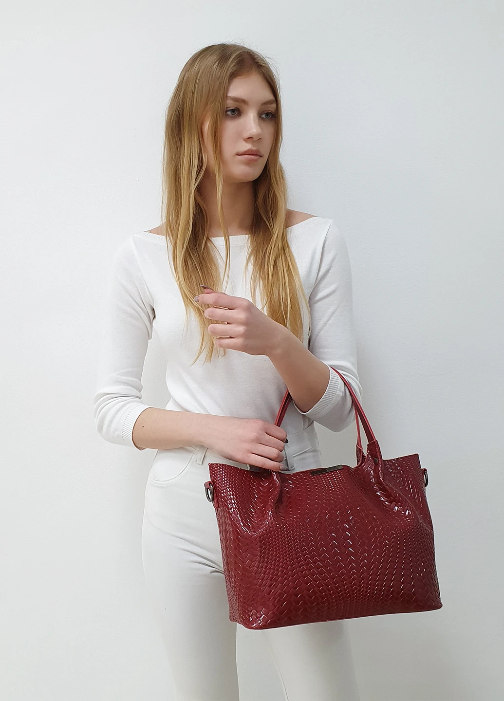 Модний жіночий велика класична сумка 8622 червона Fashion Сумка (226760525)