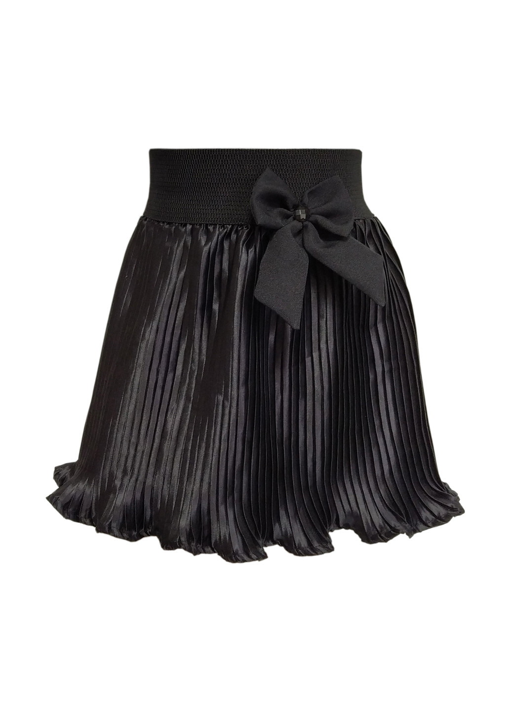 Черная офисная однотонная юбка Ласточка плиссе