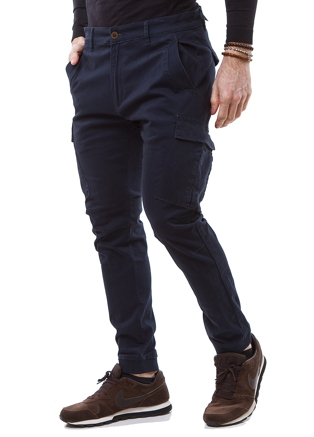 Темно-синие кэжуал демисезонные карго брюки Y.TWO