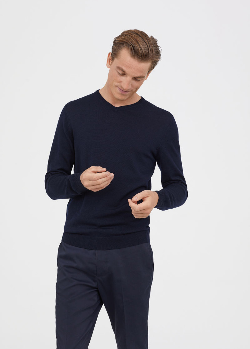 Темно-синий демисезонный джемпер пуловер H&M