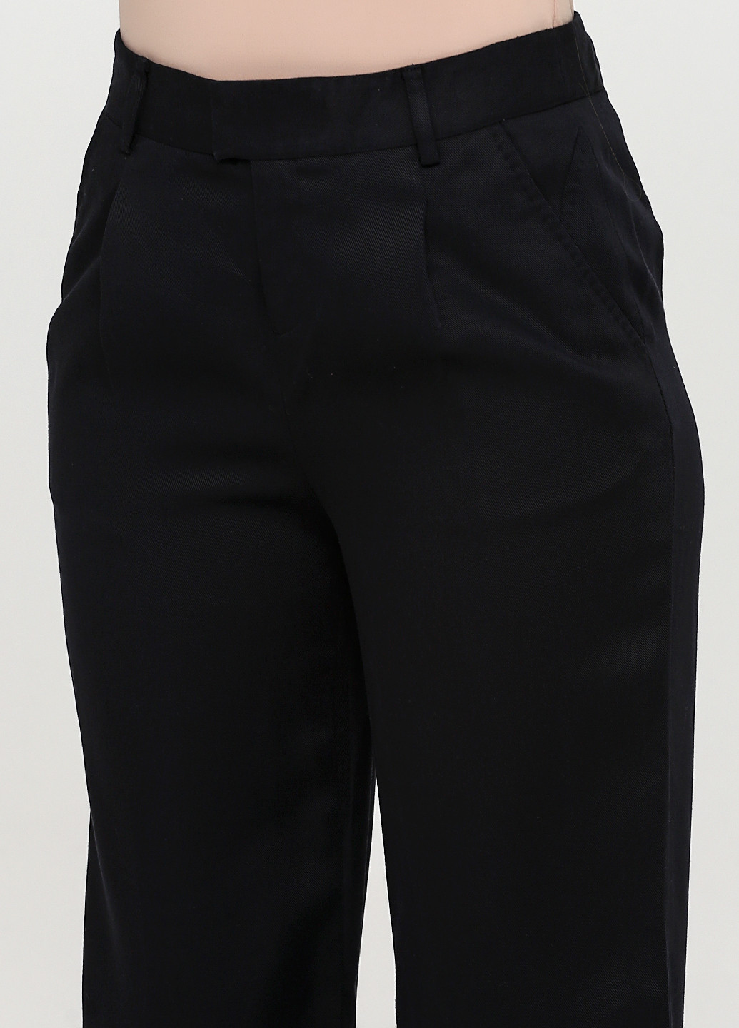 Черные кэжуал демисезонные прямые брюки Only