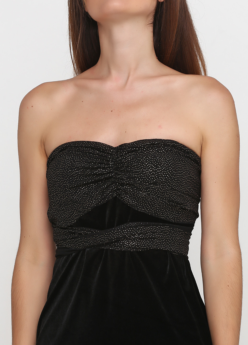 Черное коктейльное платье с открытыми плечами Avon