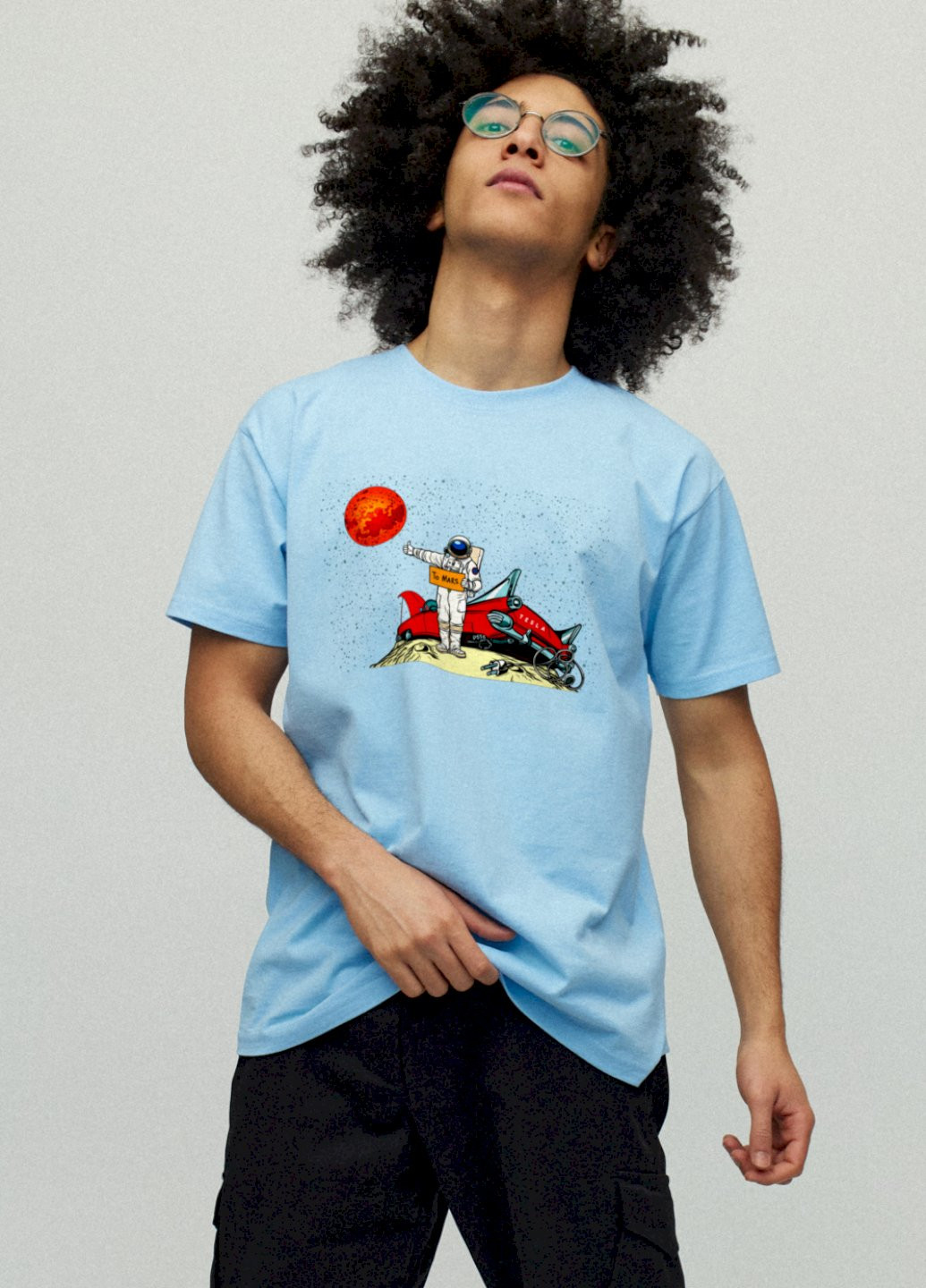 Блакитна футболка чоловіча YAPPI