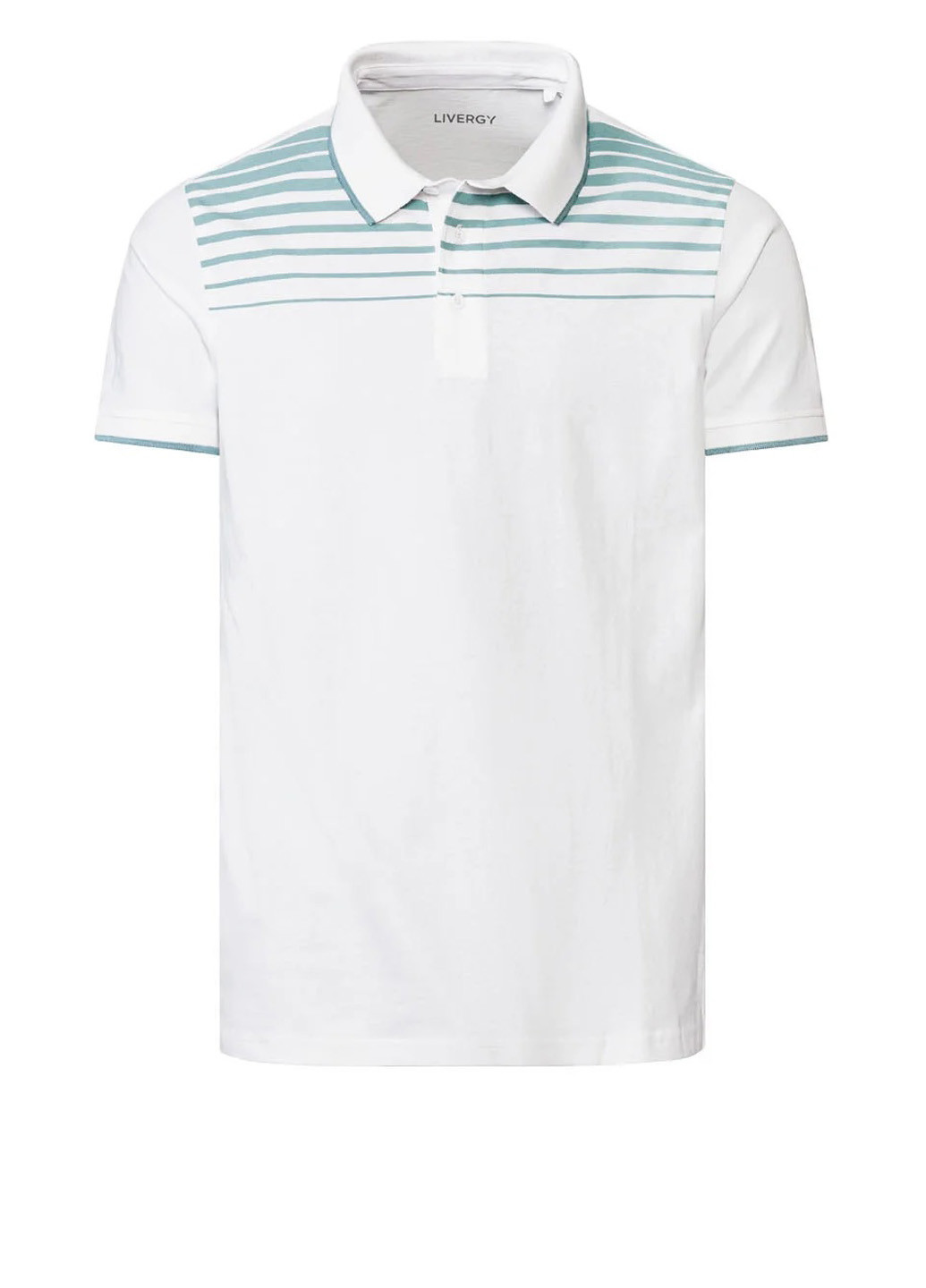 Молочная футболка-поло для мужчин Livergy в полоску