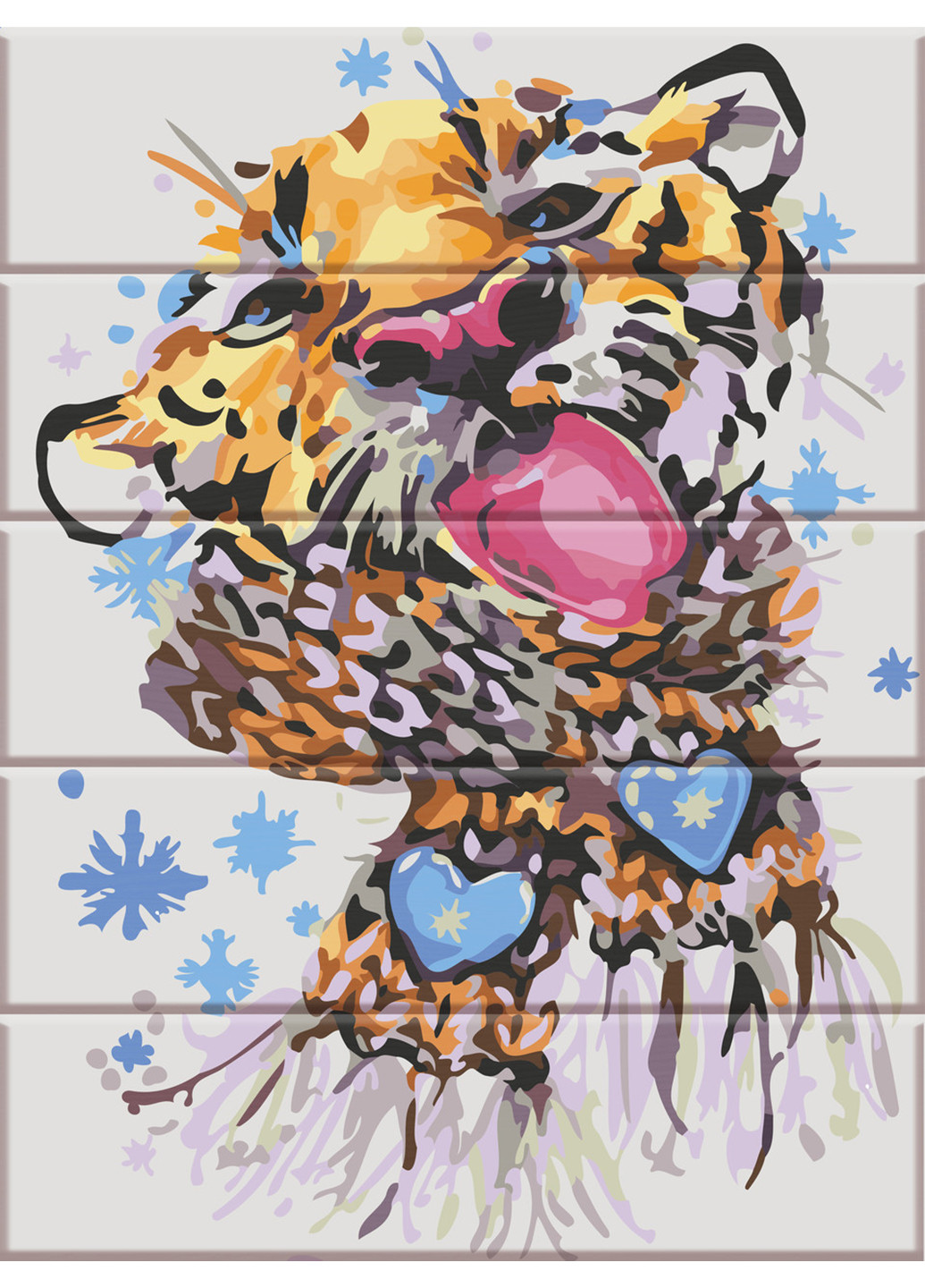 Картина за номерами на дереві "Зимовий тигр" 30х40 см ArtStory (252133653)