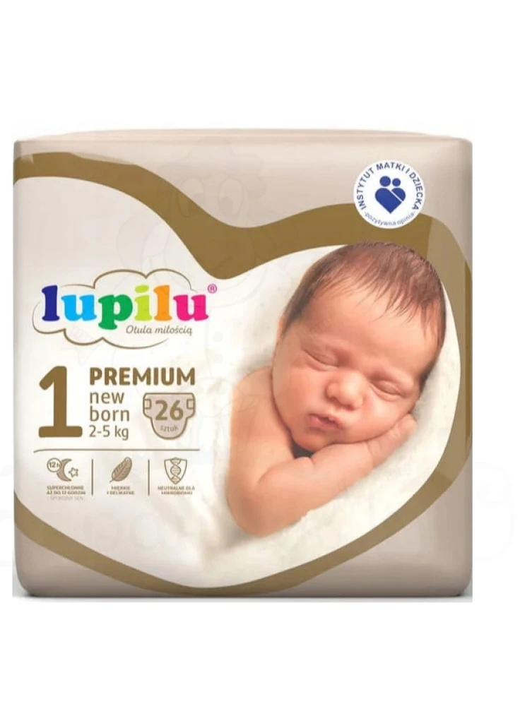 Подгузники Premium 1 (2-5 кг), 26 шт 4056489376514 Lupilu (253103550)