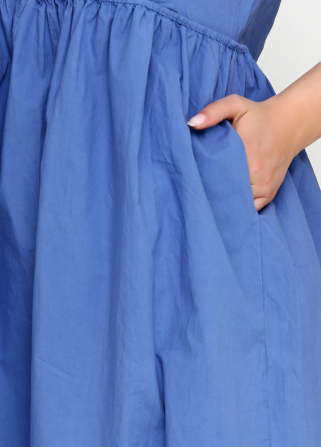 Синее кэжуал платье а-силуэт Stella Milani однотонное