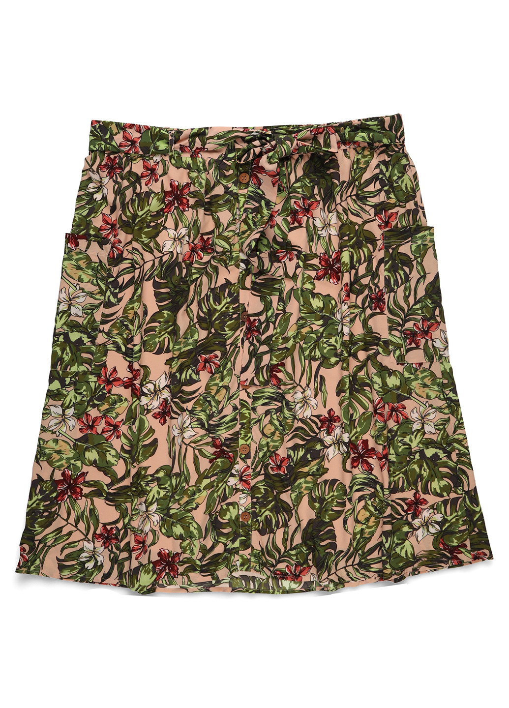 Бежевая кэжуал цветочной расцветки юбка Junarose карго
