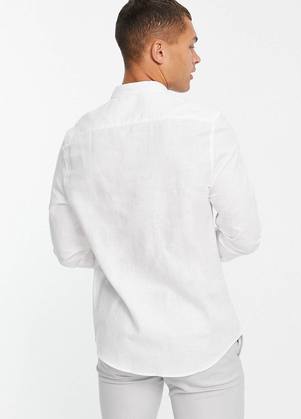 Белая кэжуал, классическая рубашка однотонная Asos