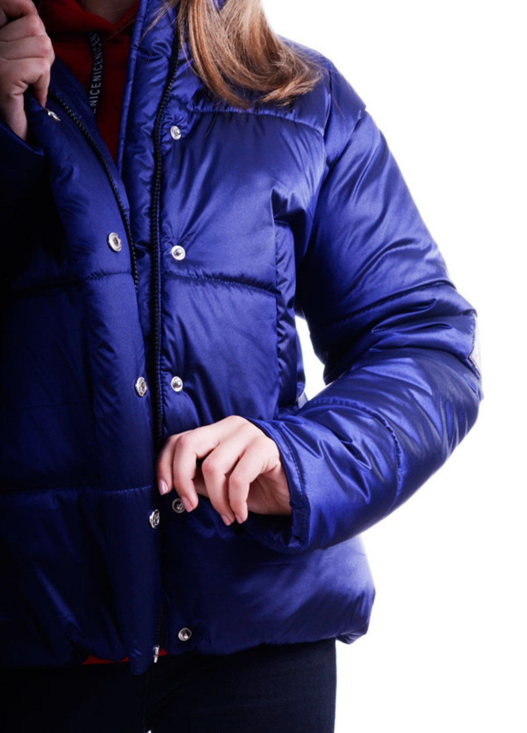 Темно-синя демісезонна демісезонна укорочена куртка оверсайз Luxik демисезонная куртка
