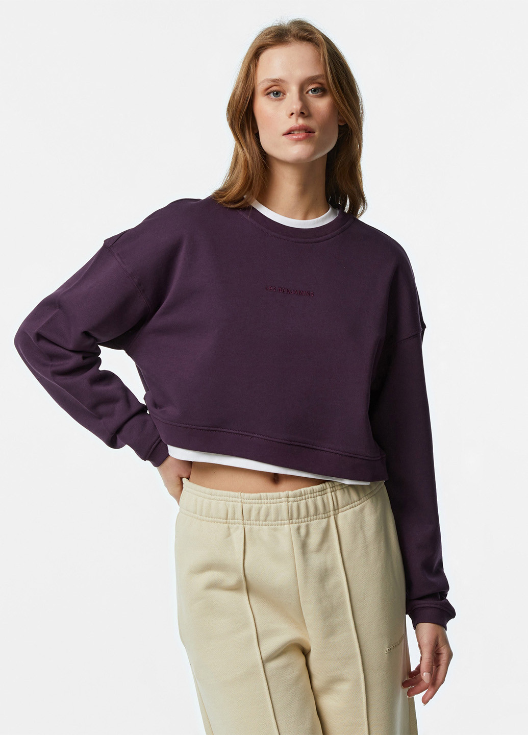 Фиолетовый свитшот Les Benjamins однотонный без декора (329148565)