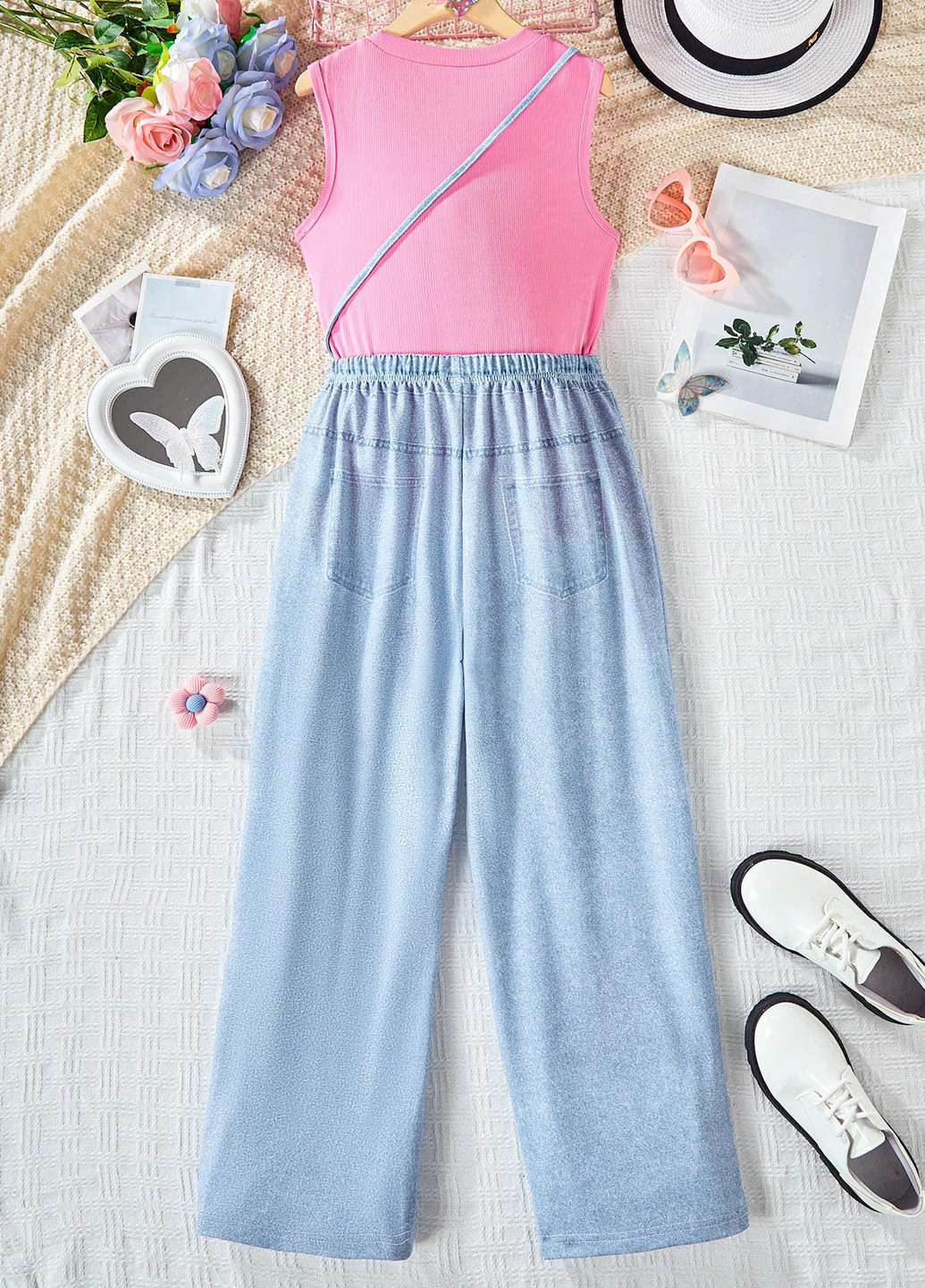 Комбинированный летний комплект (майка, брюки) SHEIN